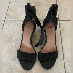 UGG Women's black wedge sandals size 8
